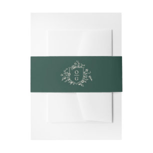 Emerald Green Initials Hochzeit Einladung Bauch B Einladungsbanderole