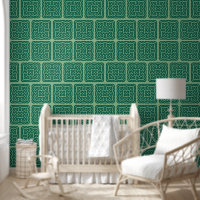 Emerald Green Irish Celtic Knot Pattern