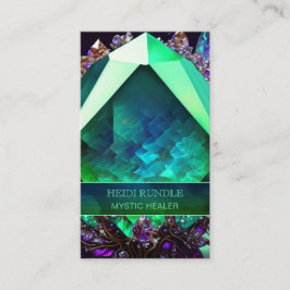 Emerald Green Jewel Mystic Healer Gemstone Crystal Visitenkarte