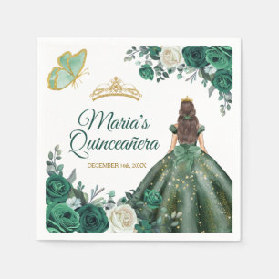 Emerald Green Kleider Quinceañera Crown Geburtstag Serviette