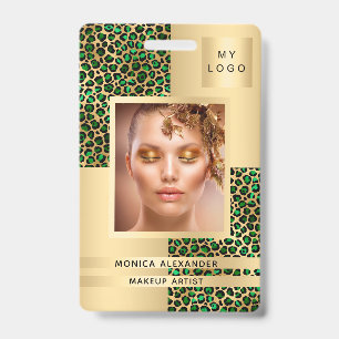 Emerald Green Leopard Foto Business Ausweis