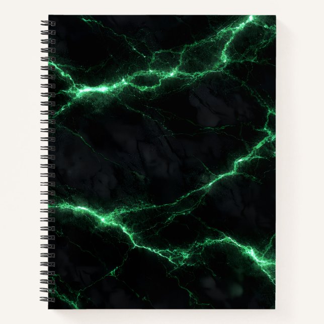 Emerald Green Lightning Marble Spiral Notebook Notizbuch (Vorderseite)