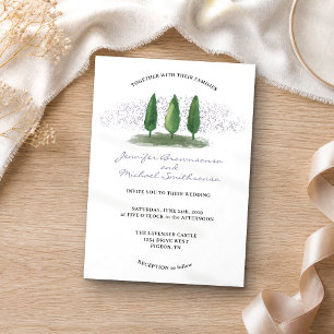 Emerald Green Lilac Forest Nature Wedding Einladung