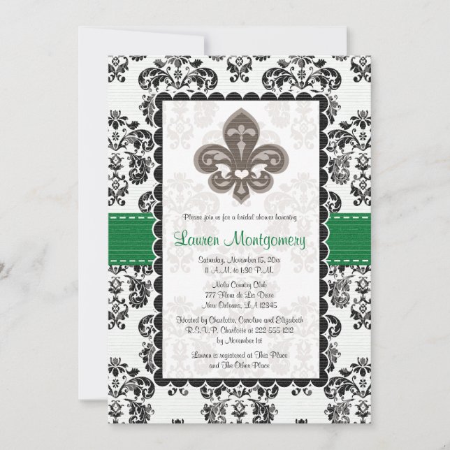 Emerald Green Lilie Brautparty Einladung (Vorderseite)