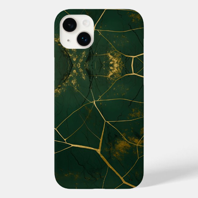 Emerald Green Marble Gold Glitzer Case-Mate iPhone 14 Plus Hülle (Rückseite)