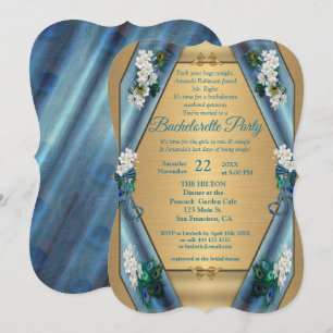 Emerald Green Metallic Silk & Gold Bachelorette Einladung