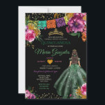 Emerald Green Mexican Quinceañera 16. Schmetterlin Einladung<br><div class="desc">Farbenfrohe Smaragdgrüne mexikanische Charra Quinceañera Butterfly Einladung Mis Quince 15 Anos,  16. Geburtstag, </div>
