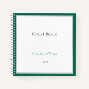 Emerald Green Minimalist Mariage Livre d'hôtes Sim