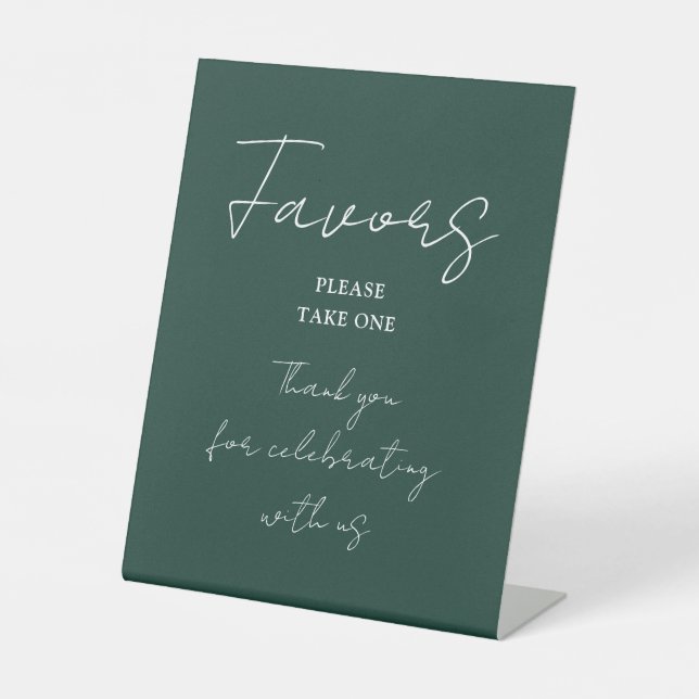 Emerald Green Minimalistisch Elegant Script Favori Sockelschild (Vorderseite)
