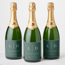Emerald Green Minimalistisch Monogram Wedding