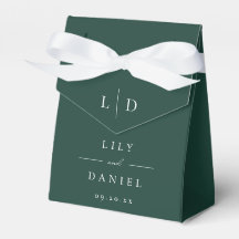 Emerald Green Minimalistisch Monogram Wedding
