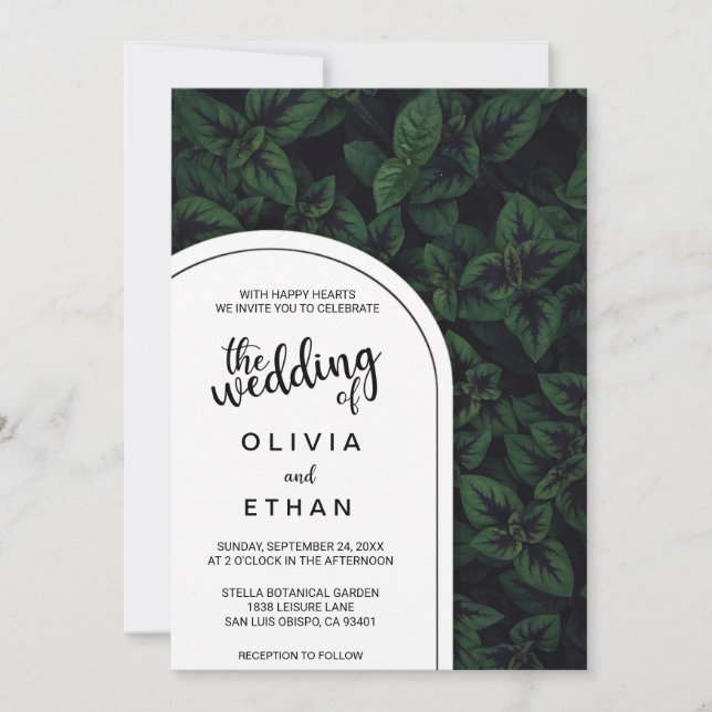 Emerald green mint chic Wedding Einladung (Vorderseite)