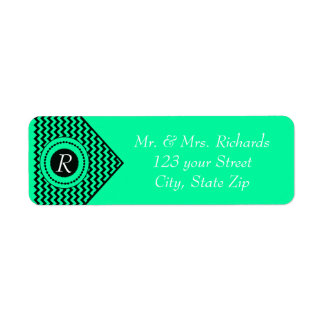Emerald Green Mit Monogramm Zickzack