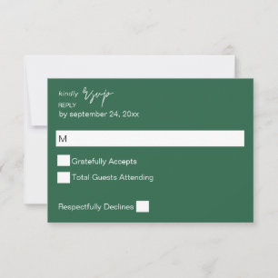 Emerald Green MOD Calligraphie no Repas RSVP