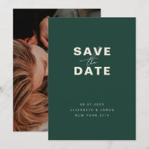 Emerald Green Modern Minimalistisch Save the Date