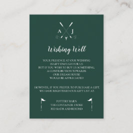 Emerald Green Modern Minimalistische Golfhochzeit Begleitkarte