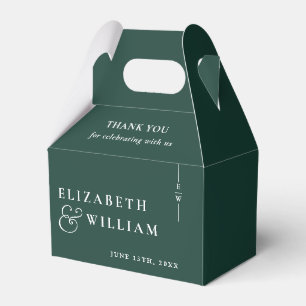 Emerald Green Modern Monogram Wedding Vielen Dank Geschenkschachtel