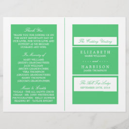 Emerald Green Modern Wedding Bi-fold-Programm