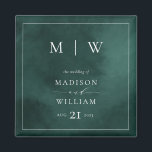 Emerald Green Monogram & Border Wedding Magnet<br><div class="desc">Emerald Green Monogram & Border Wedding magnet</div>