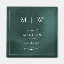 Emerald Green Monogram & Border Wedding
