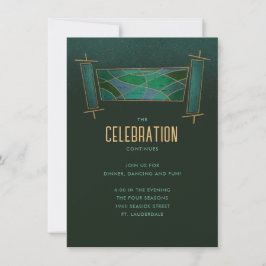 Emerald Green Mosaic Torah Scroll Party Umschließu Einladung