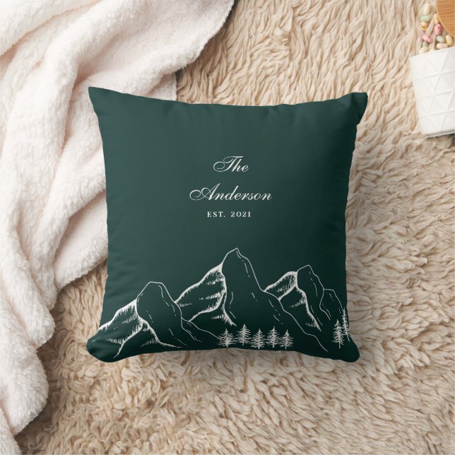 Emerald Green Mountain Pine Family Kissen (Decke)