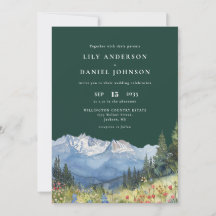 Emerald Green Mountain Wildflower Floral Wedding