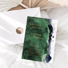 Emerald Green & Navy Blue Faire-part de mariage