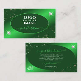 Emerald Green Niedlich Glitzer Stars Diamonds Add  Visitenkarte