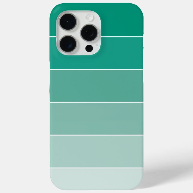 Emerald Green Ombré Streifen iPhone 15 Pro Max Hülle (Rückseite)