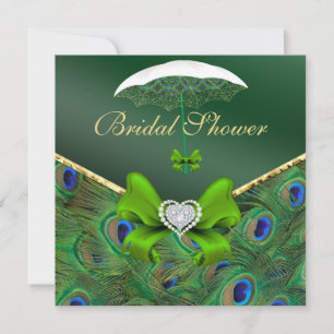 Emerald Green Peacock Brautparty laden Einladung