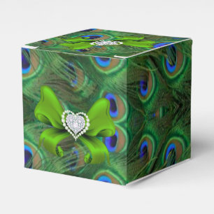Emerald Green Peacock Gastgeschenk Hochzeit Box Geschenkschachtel