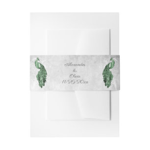 Emerald Green Peacock Wedding Einladungsbanderole