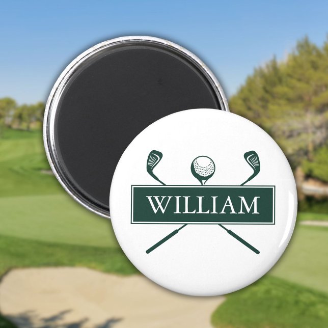 Emerald Green Personalisiert Name Golf Ball Clubs Magnet (Emerald Green Personalized Name Golf Ball Clubs Magnet)