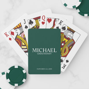 Emerald Green Personalisierte Trauzeugen Kartenspi Spielkarten