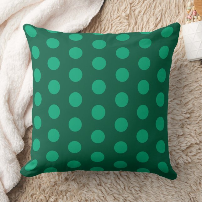 Emerald Green Polka Dots  Kissen (Decke)