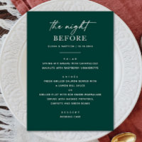 Emerald Green Probe Dinner | Nacht vor