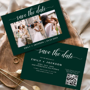 Emerald Green QR Code - Save the Date 3 Foto
