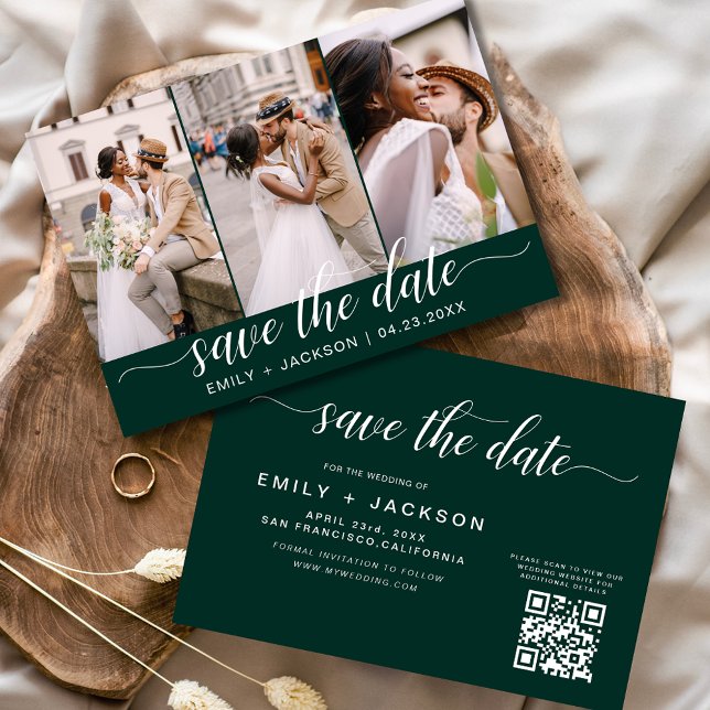 Emerald Green QR Code - Save the Date 3 Photo (Créateur téléchargé)