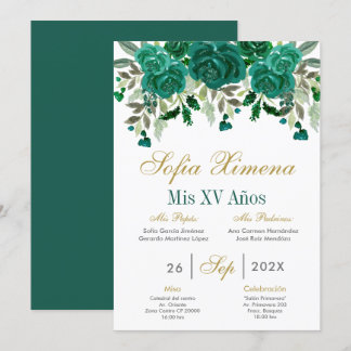 Emerald Green Quinceanera Einladung