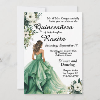 Emerald Green Quinceanera Einladung