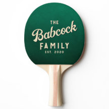 Emerald Green Retro Family Name & Year