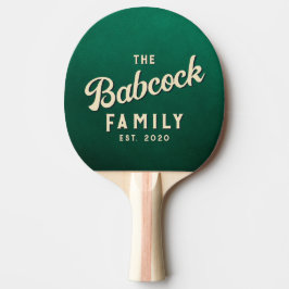 Emerald Green Retro Family Name & Year Tischtennis Schläger
