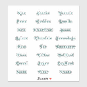 Emerald Green Retro Pantry Labels