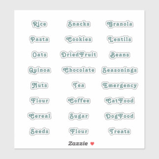 Emerald Green Retro Pantry Labels