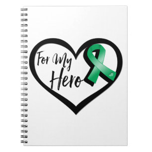 Emerald Green Ribbon für meinen Helden Notizblock