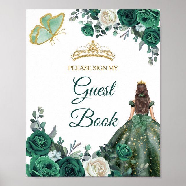 Emerald Green Robe Quinceañera Livre d'or (Devant)