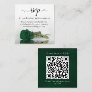 Emerald Green Rose Elegant Wedding UAWG QR Code Begleitkarte
