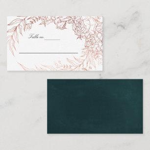Emerald Green Rose Gold Blume Wreath Wedding Platzkarte