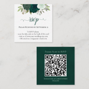 Emerald Green Rose Hochzeiten RSVP QR Code Begleitkarte